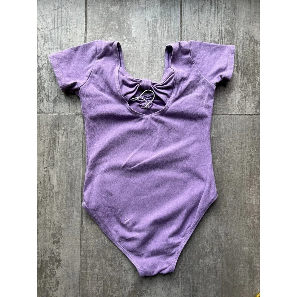 Girls Lavender Purple One Piece Leotard Dance Ballet Gymnastics Bodysuit 120cm 6